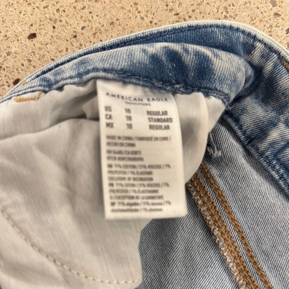 High Rise Blue Distressed Jeans - Picture 5 of 5